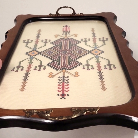 Vintage Handmade1960’s/1970’s Cross Stitch Embroidery Inlay Br… - Picture 2 of 8